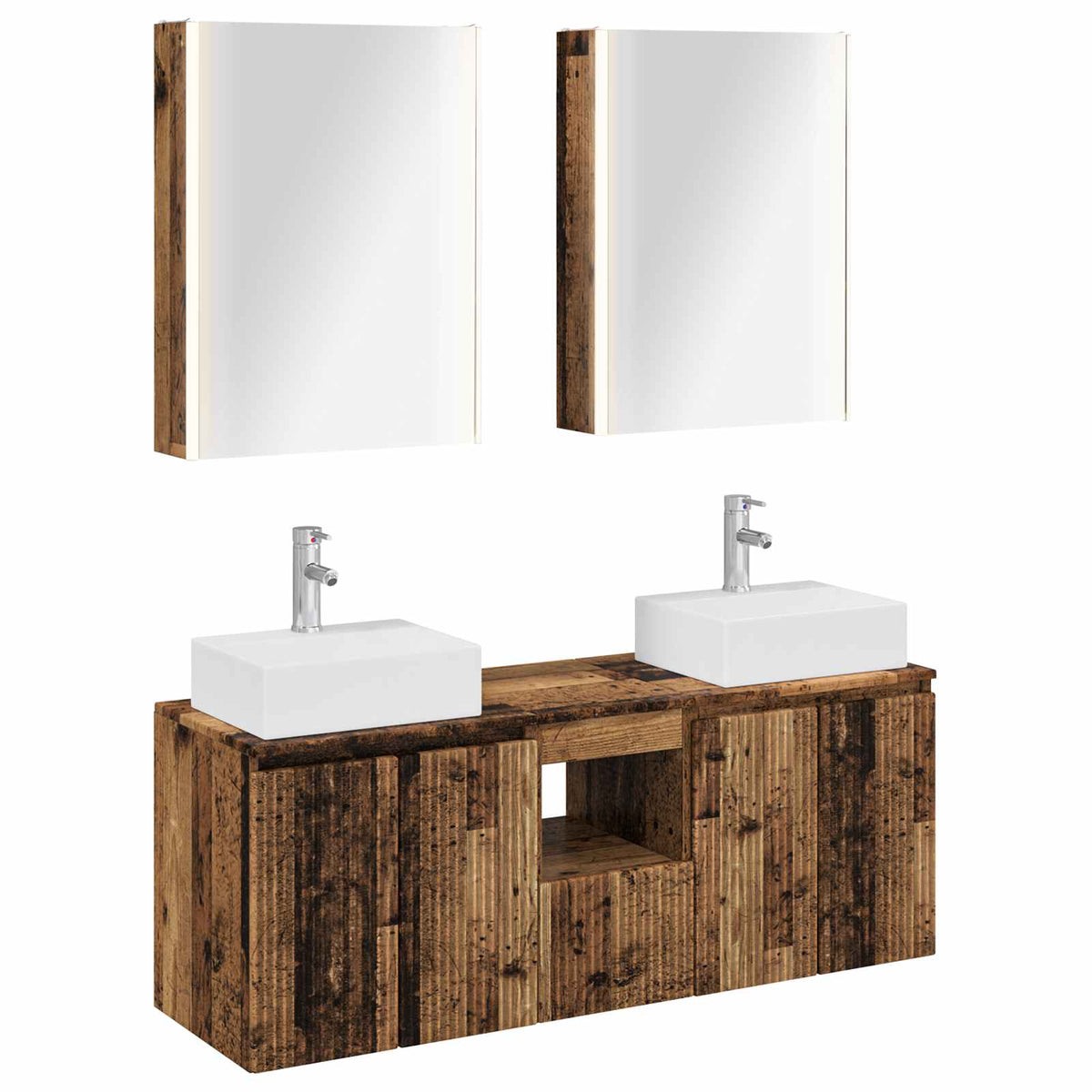 vidaXL Badkamerkastenset 5 pcs Wit Bewerkt hout