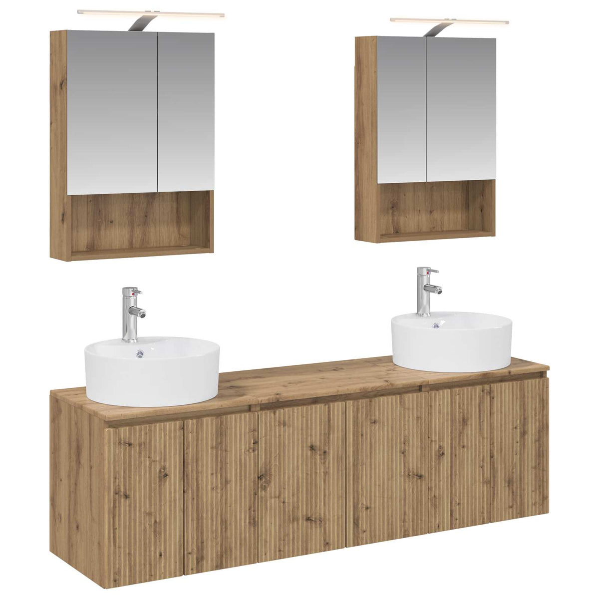 vidaXL Badkamerkastenset 5 pcs Wit Bewerkt hout
