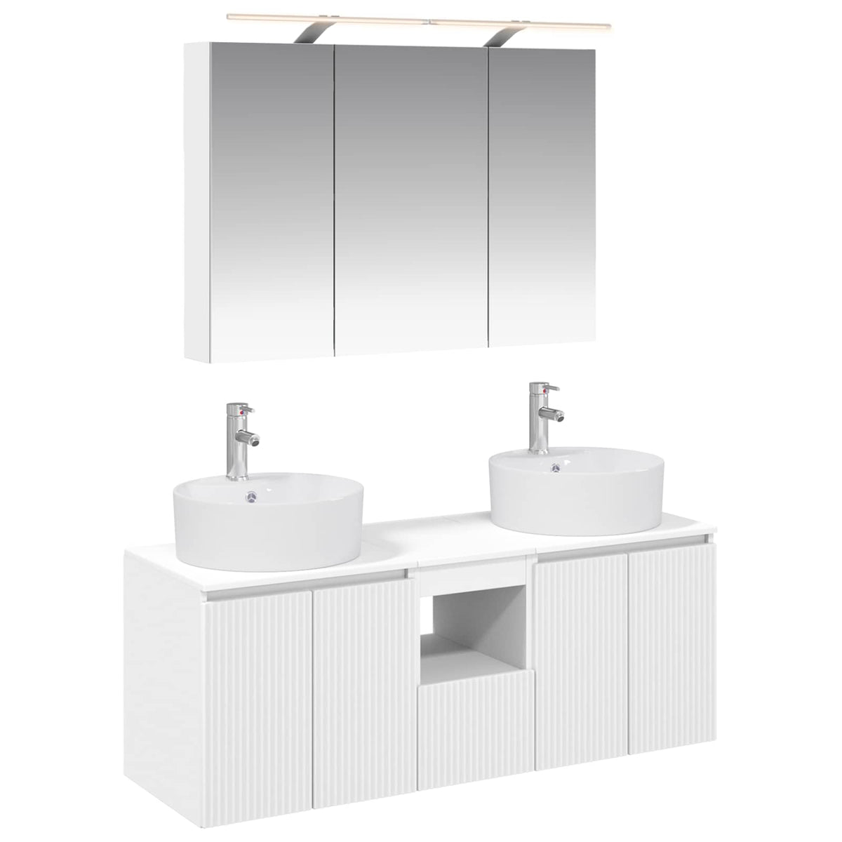 vidaXL Badkamerkastenset 4 pcs Wit Bewerkt hout