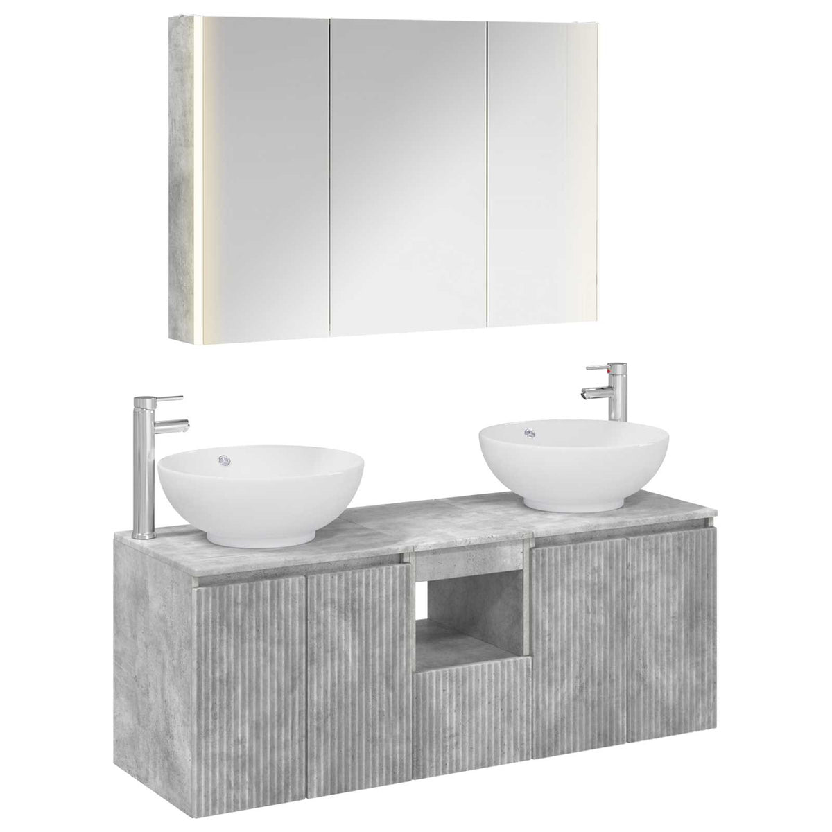 vidaXL Badkamerkastenset 4 pcs Wit Bewerkt hout
