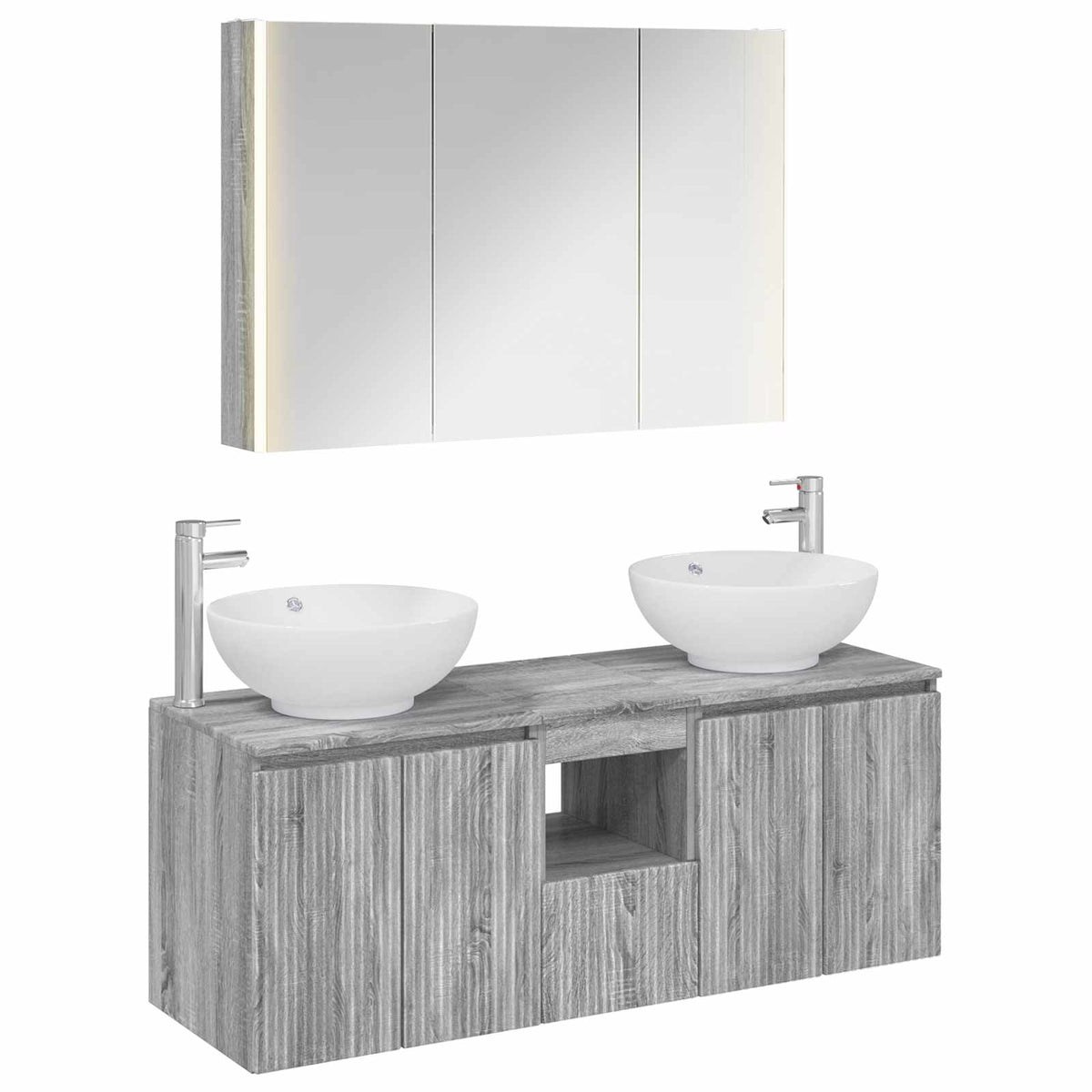 vidaXL Badkamerkastenset 4 pcs Wit Bewerkt hout