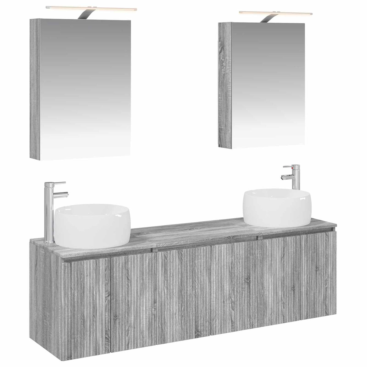 vidaXL Badkamerkastenset 5 pcs Wit Bewerkt hout