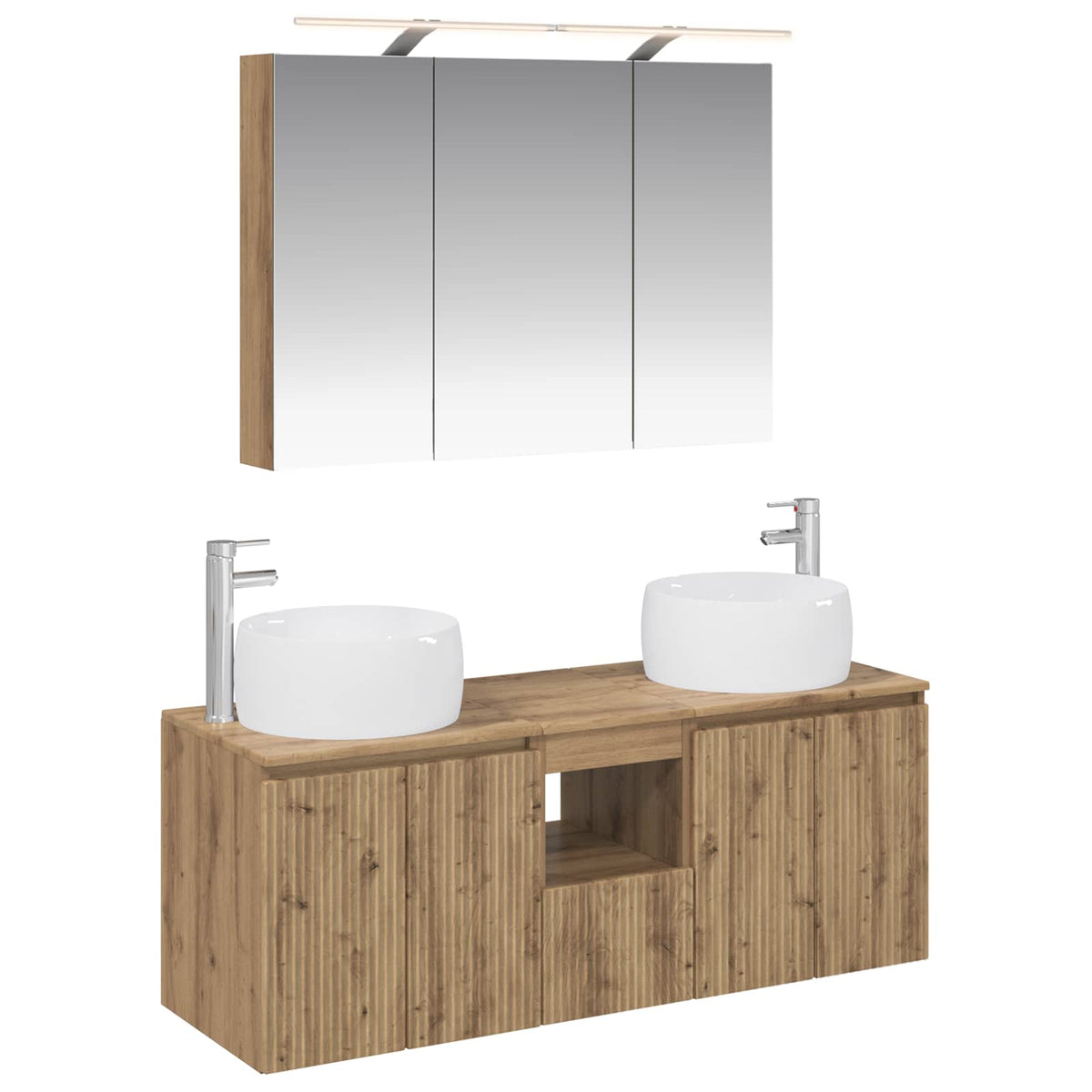 vidaXL Badkamerkastenset 4 pcs Wit Bewerkt hout
