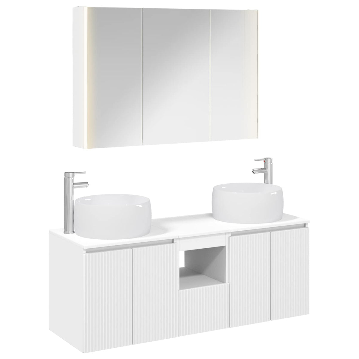 vidaXL Badkamerkastenset 4 pcs Wit Bewerkt hout