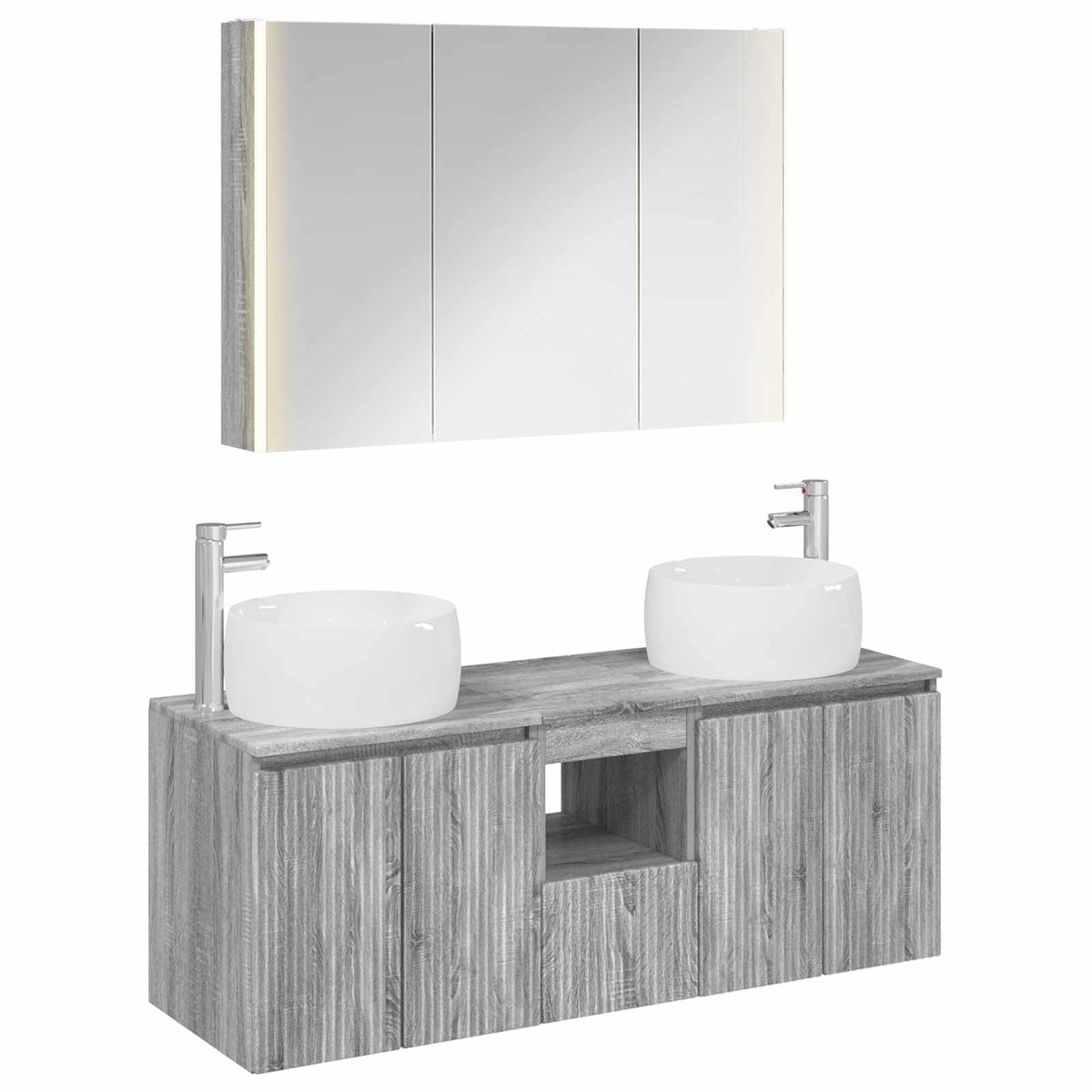 vidaXL Badkamerkastenset 4 pcs Wit Bewerkt hout