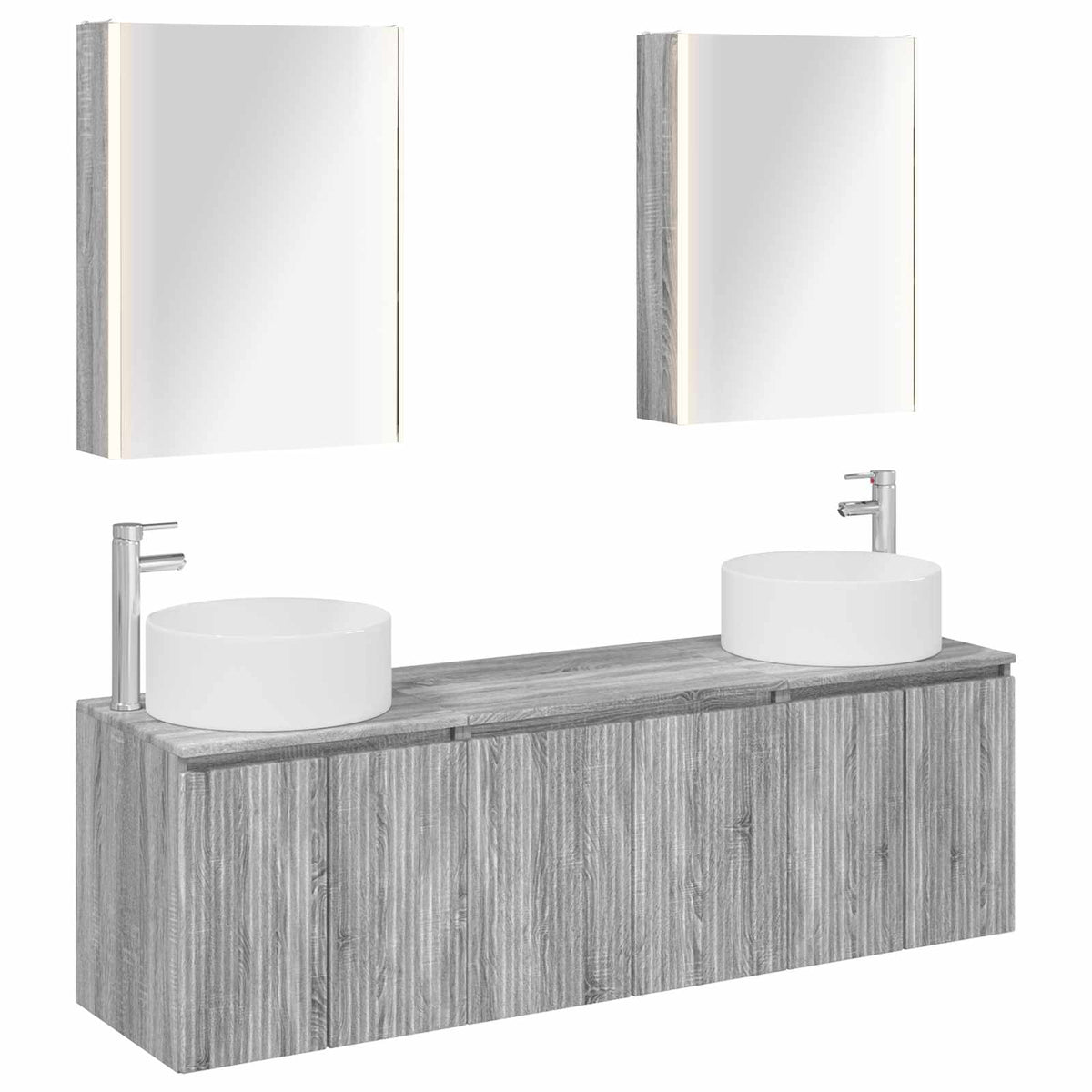 vidaXL Badkamerkastenset 5 pcs Wit Bewerkt hout