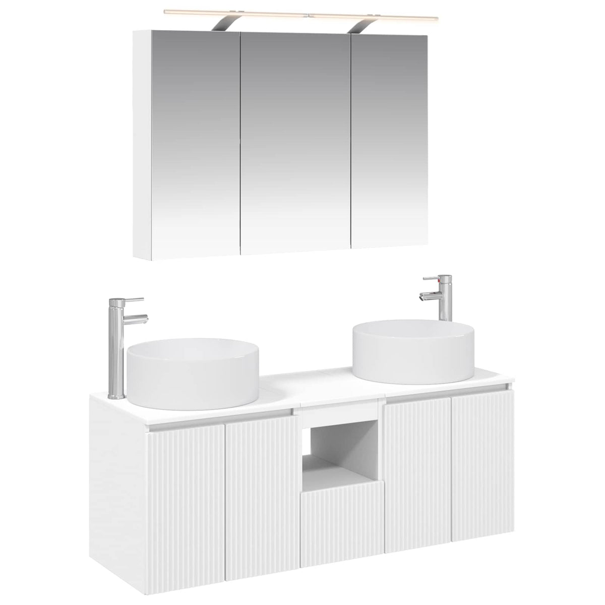 vidaXL Badkamerkastenset 4 pcs Wit 100 x 14,5 x 70 cm Bewerkt hout