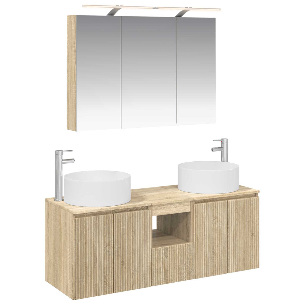 vidaXL Badkamerkastenset 4 pcs Wit 100 x 14,5 x 70 cm Bewerkt hout