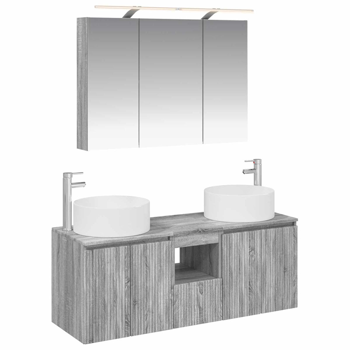 vidaXL Badkamerkastenset 4 pcs Wit 100 x 14,5 x 70 cm Bewerkt hout