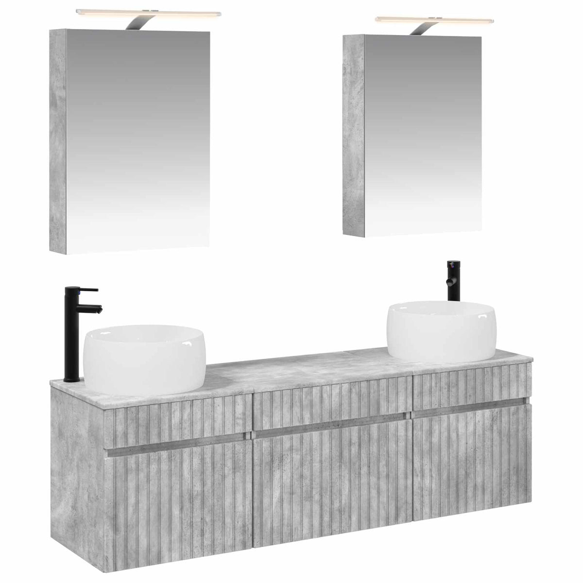 vidaXL Badkamerkastenset 5 pcs Wit 50 x 14,5 x 70 cm Bewerkt hout