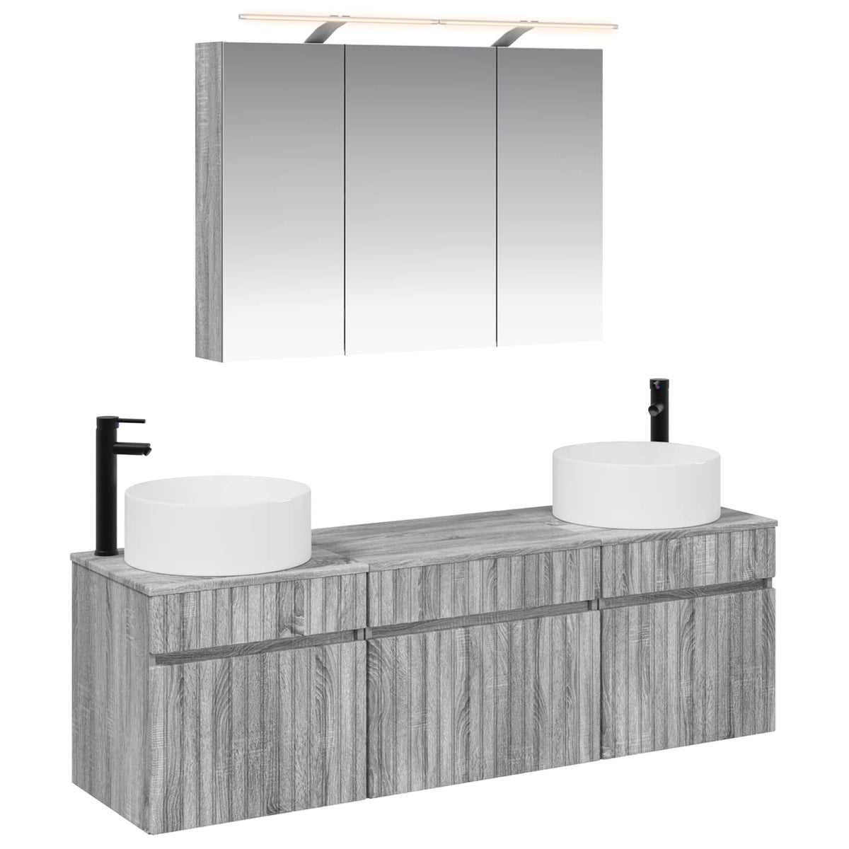 vidaXL Badkamerkastenset 4 pcs Wit 100 x 14,5 x 70 cm Bewerkt hout