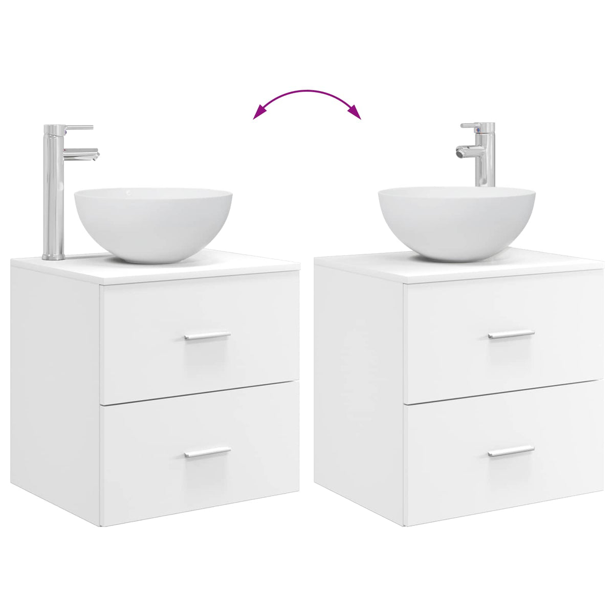 vidaXL Badkamerkastenset 5 pcs Wit 53 x 15,5 x 70 cm Bewerkt hout