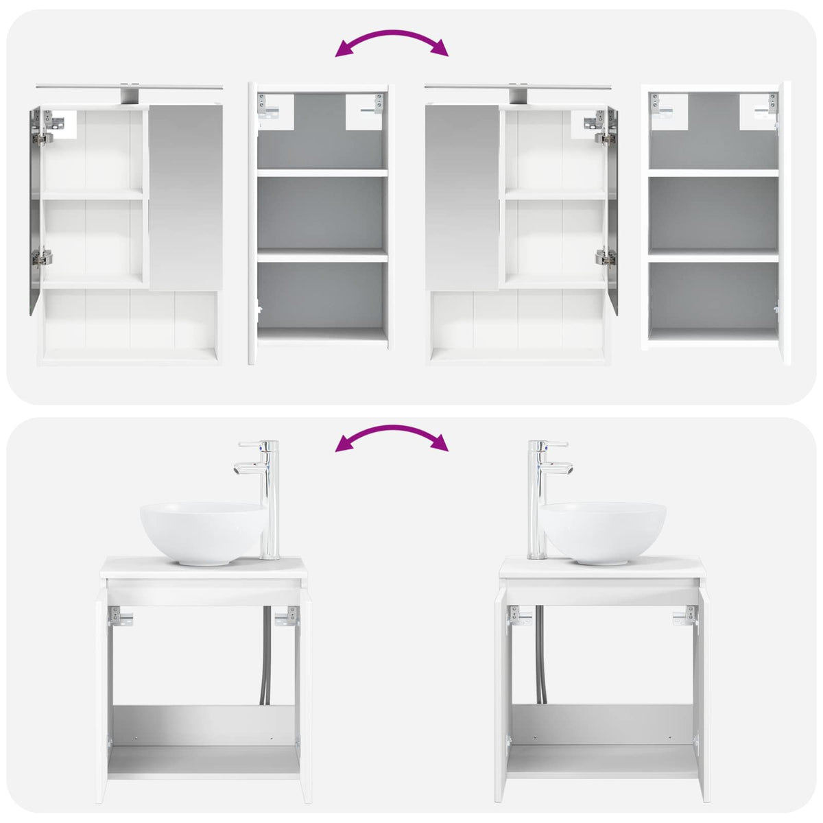 vidaXL Badkamerkastenset 5 pcs Wit 50 x 14,5 x 70 cm Bewerkt hout
