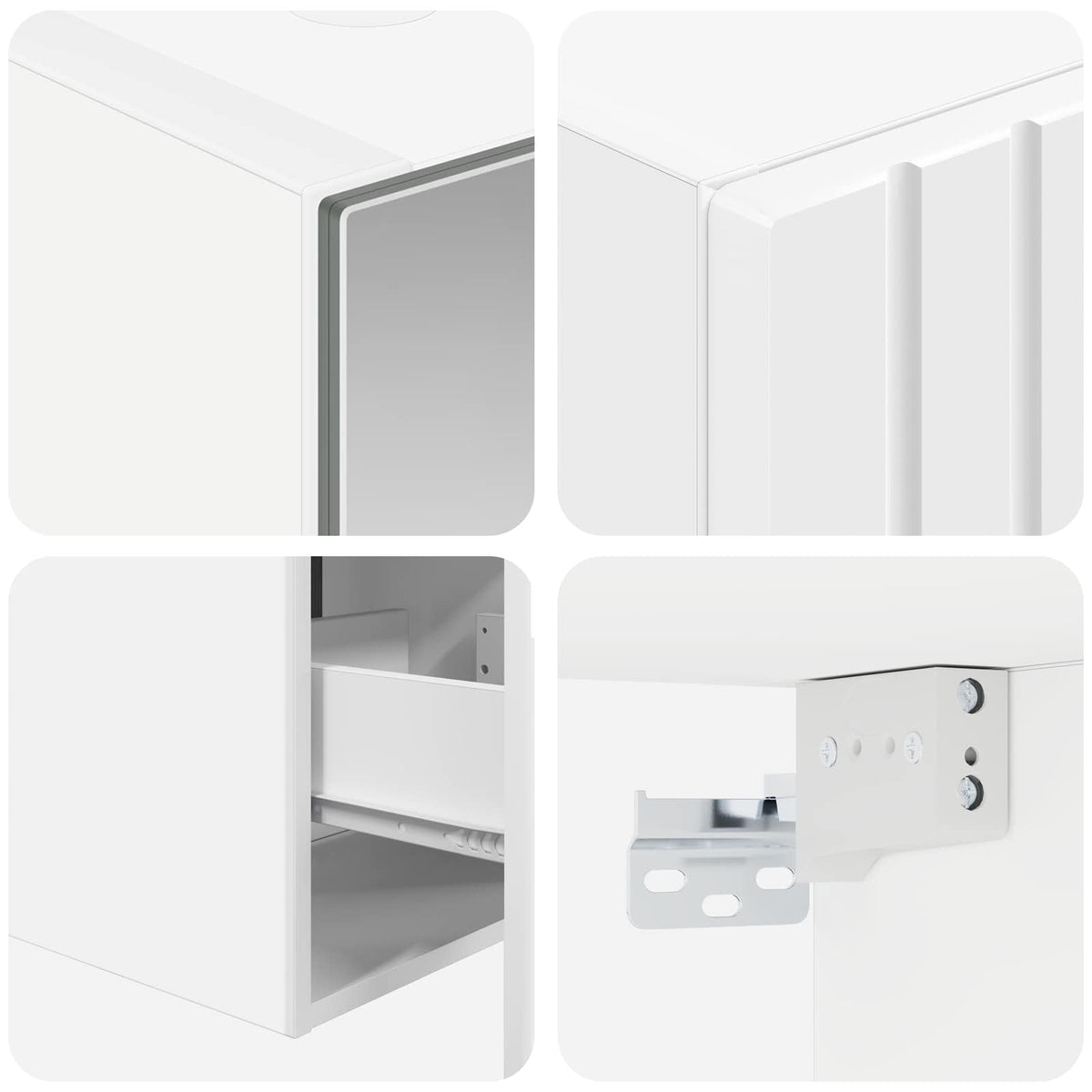 vidaXL Badkamerkastenset 5 pcs Wit 40 x 10,5 x 60,5 cm Bewerkt hout