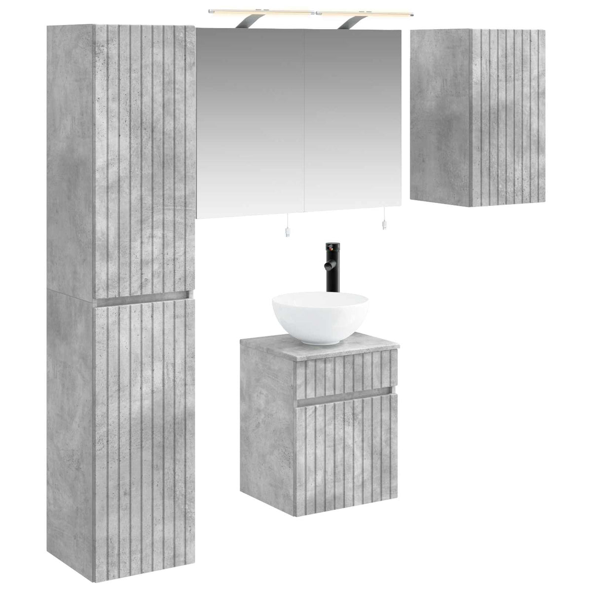 vidaXL Badkamerkastenset 5 pcs Wit 40 x 10,5 x 60,5 cm Bewerkt hout
