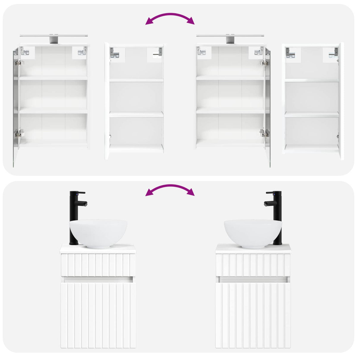 vidaXL Badkamerkastenset 5 pcs Wit 43 x 16 x 62,5 cm Bewerkt hout