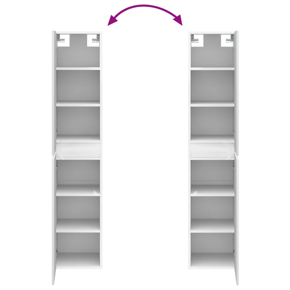 vidaXL Badkamerkastenset 5 pcs Wit 43 x 11,5 x 60,5 cm Bewerkt hout