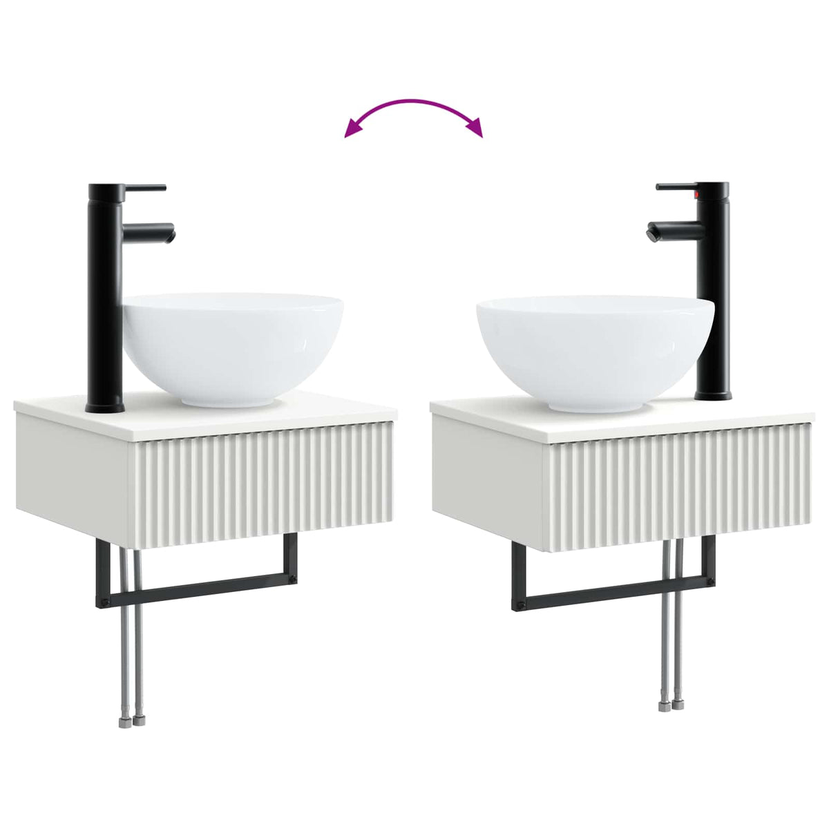 vidaXL Badkamerkastenset 4 pcs Wit 43 x 16 x 62,5 cm Bewerkt hout