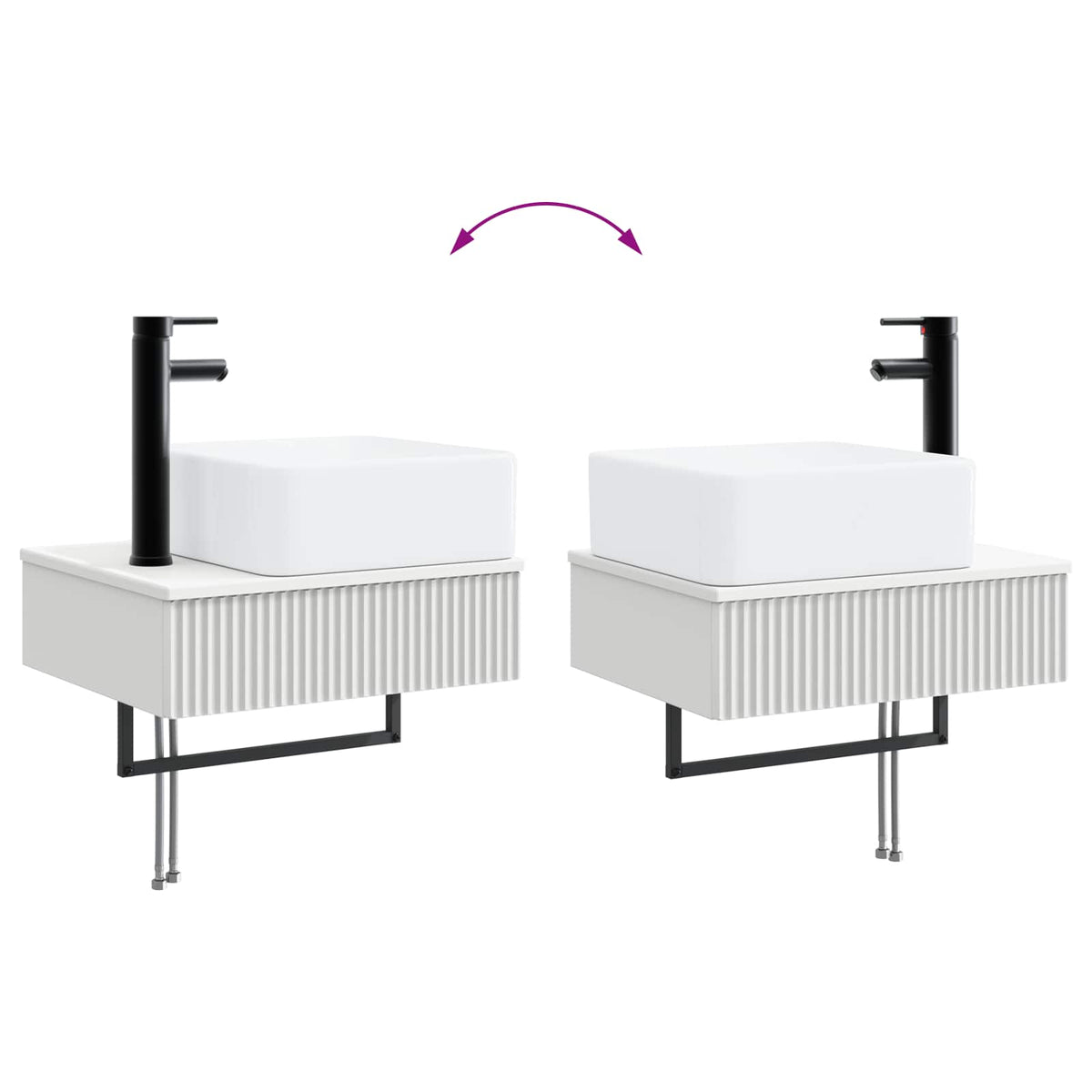 vidaXL Badkamerkastenset 4 pcs Wit 50 x 14,5 x 70 cm Bewerkt hout