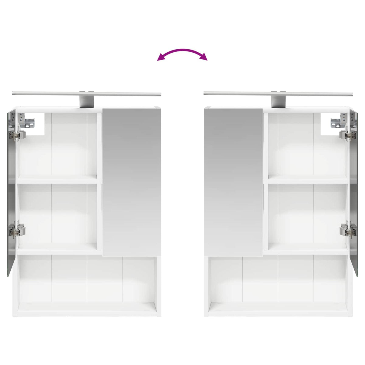 vidaXL Badkamermeubelset 4 pcs Wit Bewerkt hout en glas
