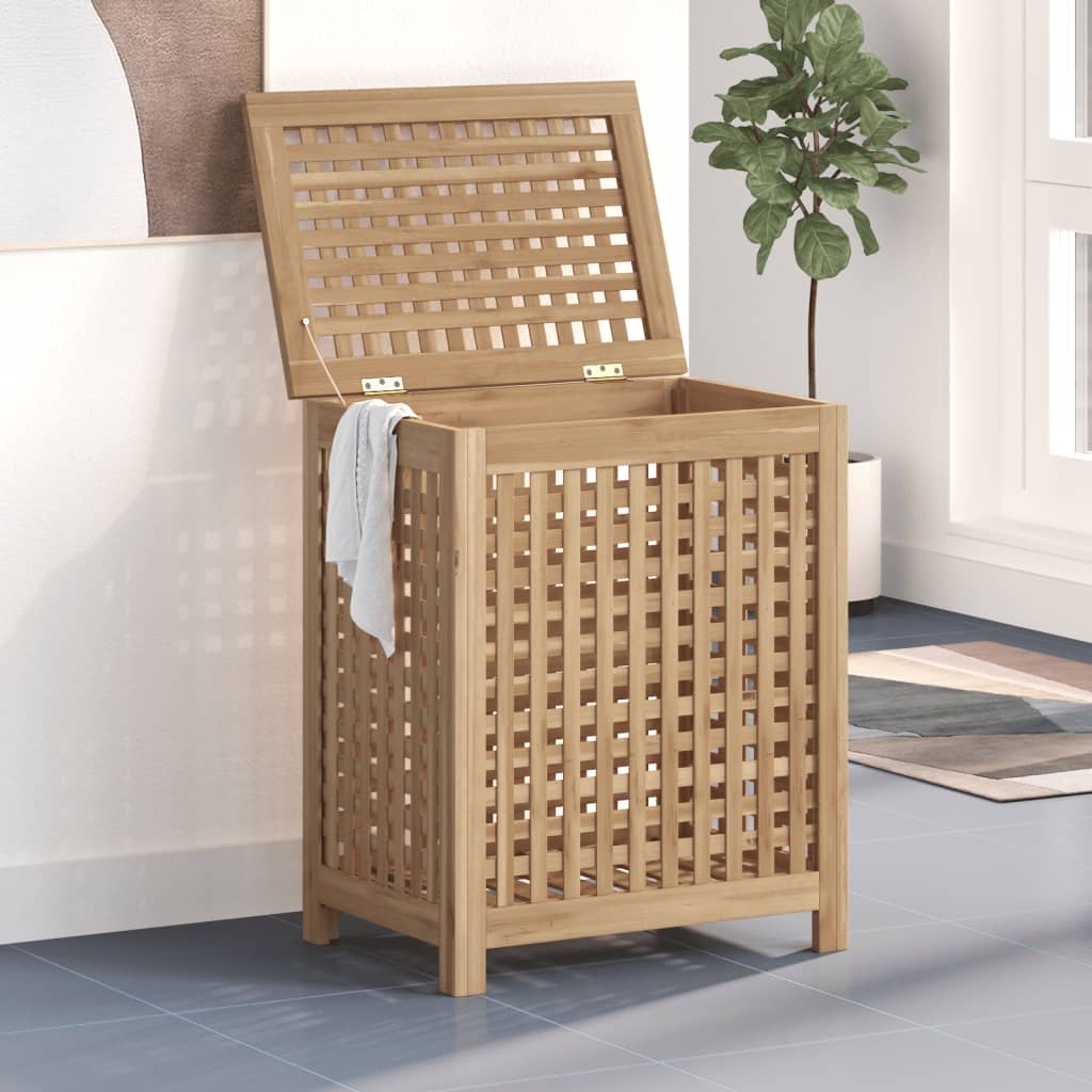 vidaXL Wasmand 50x35x60 cm massief teakhout - Aashly