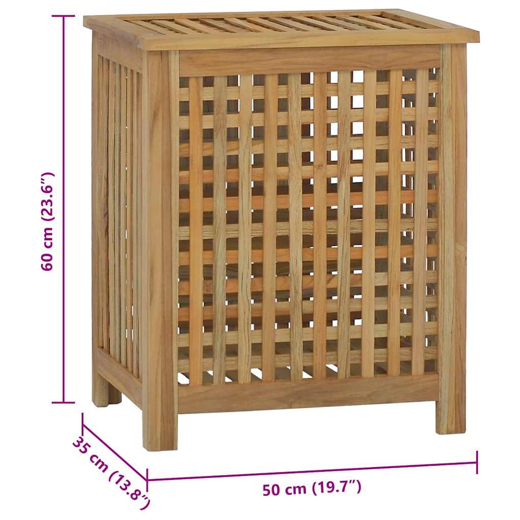 vidaXL Wasmand 50x35x60 cm massief teakhout - Aashly