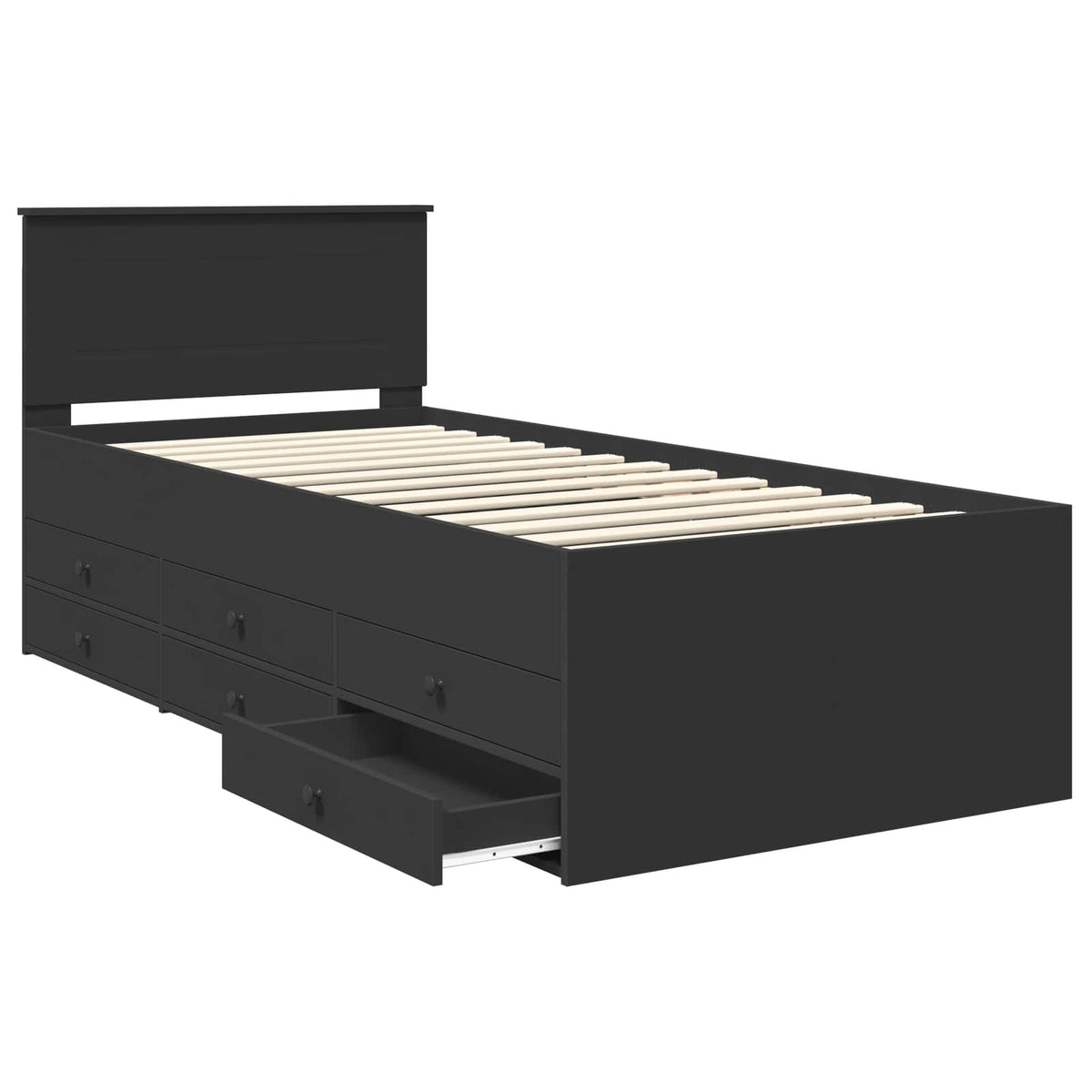 vidaXL Slaapbank met lade Wit en zwart 100 x 200 cm Bewerkt hout