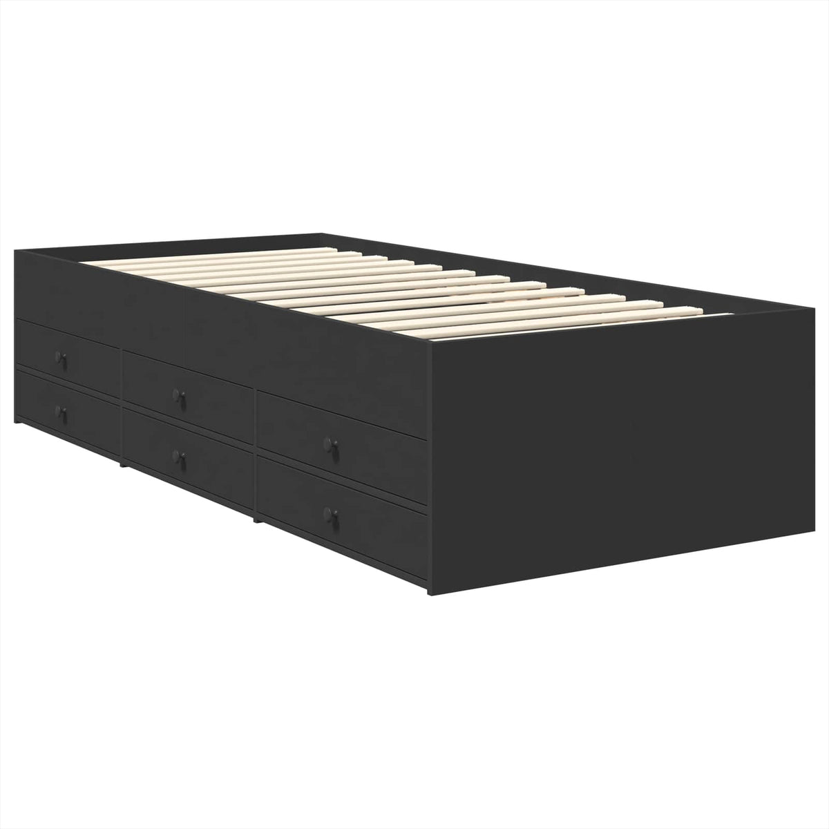vidaXL Slaapbank met lade Wit en zwart 100 x 200 cm Bewerkt hout