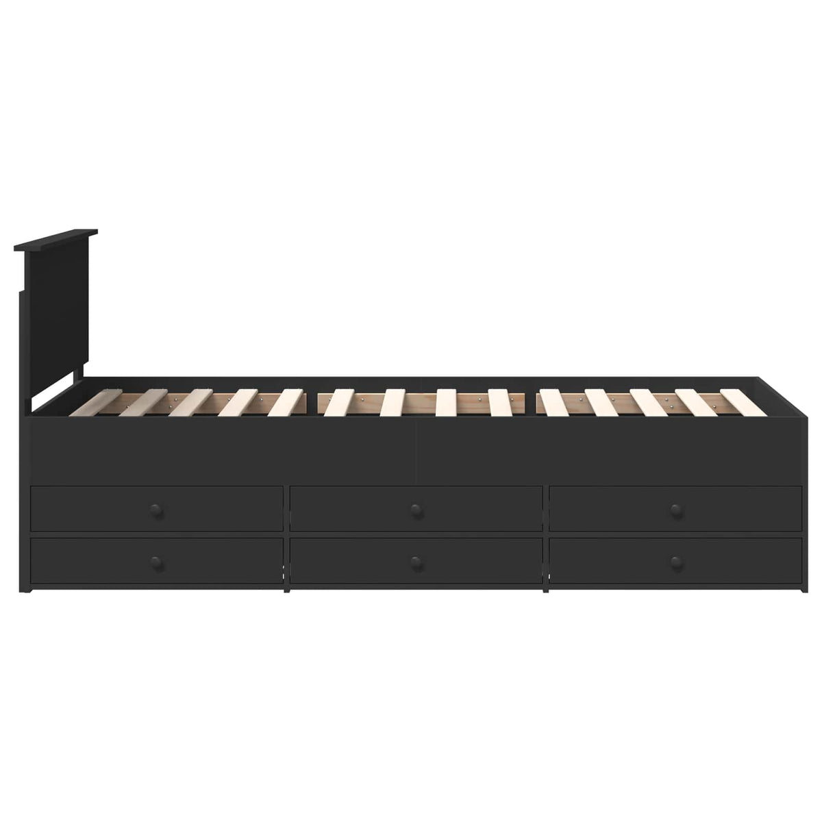 vidaXL Slaapbank met lade Wit en zwart 100 x 200 cm Bewerkt hout