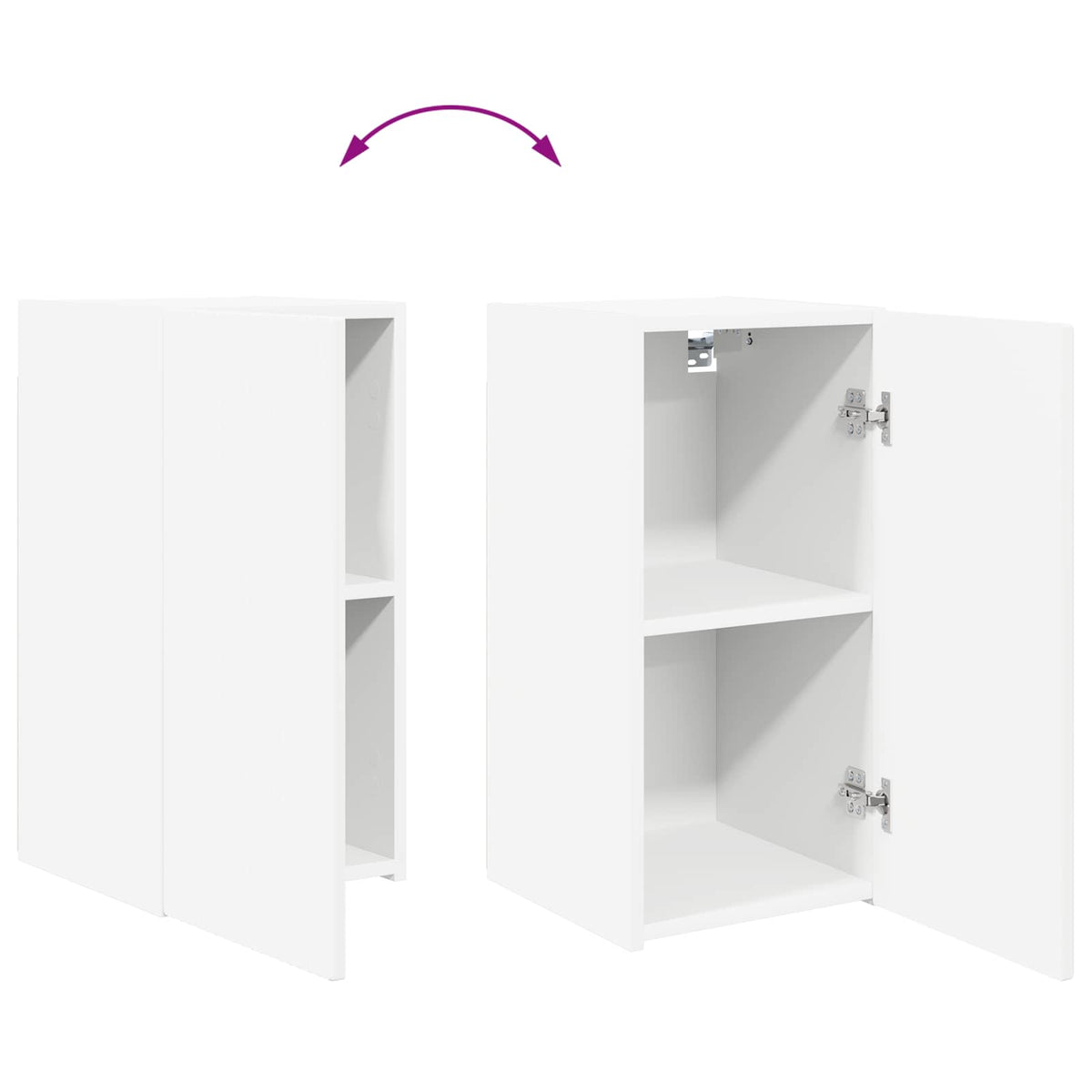 vidaXL Tv-meubelset Wandgemonteerd 2 pcs Wit Bewerkt hout