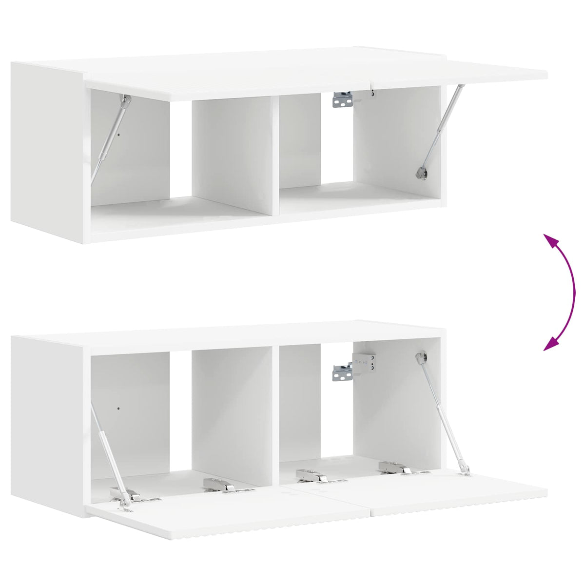 vidaXL Tv-meubelset Wandgemonteerd 2 pcs Wit Bewerkt hout