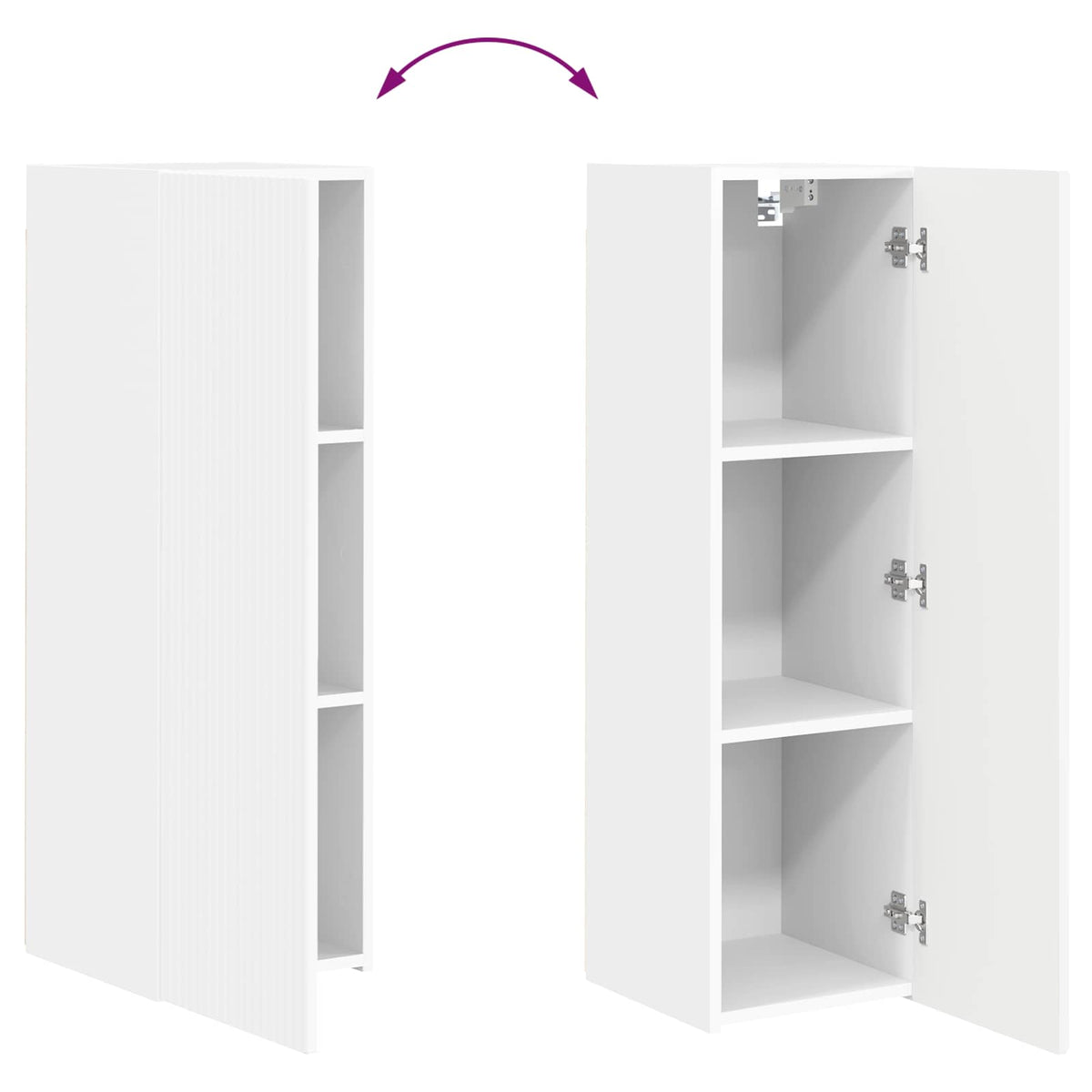 vidaXL Tv-meubelset Wandgemonteerd 2 pcs Wit Bewerkt hout