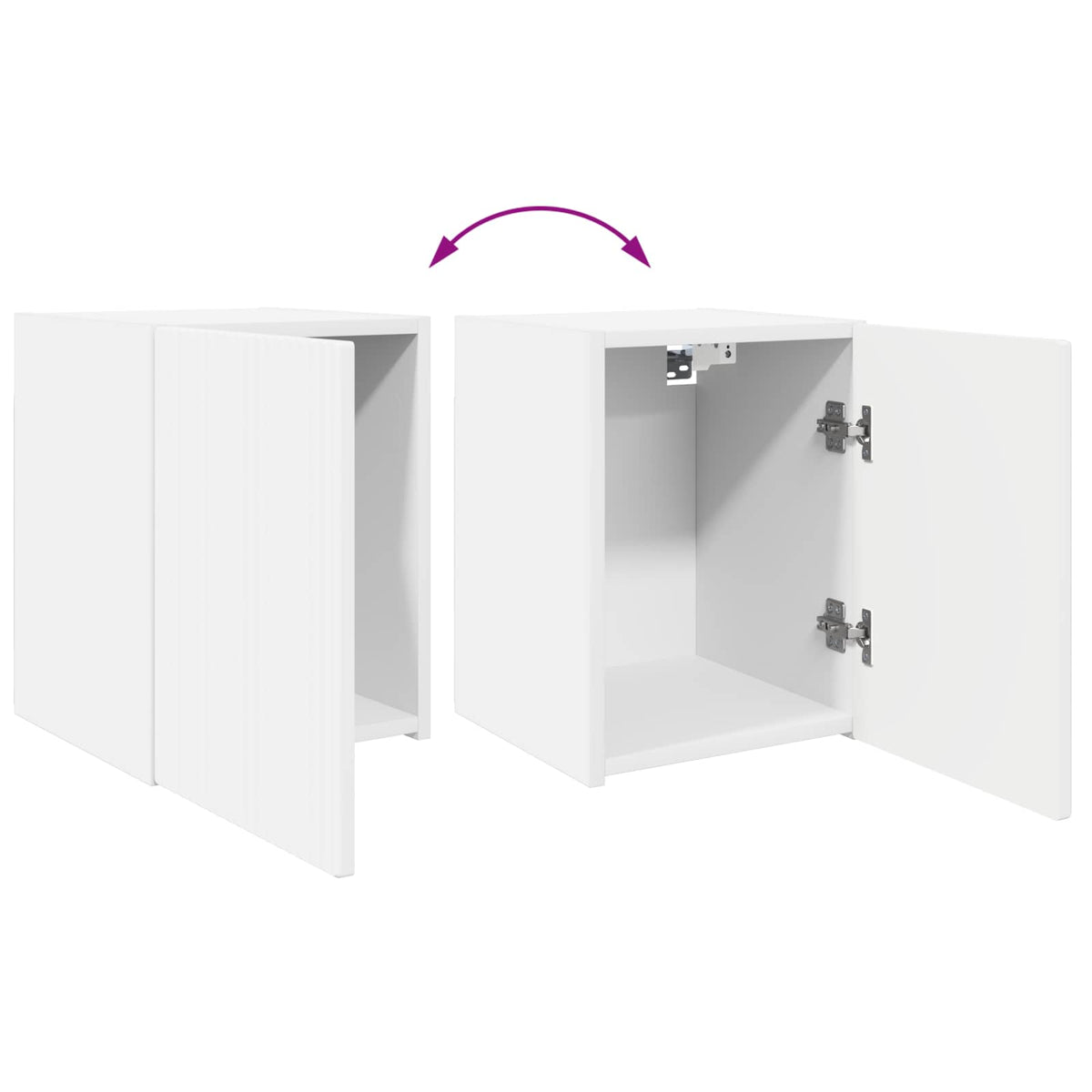 vidaXL Tv-meubelset Wandgemonteerd 4 pcs Wit Bewerkt hout