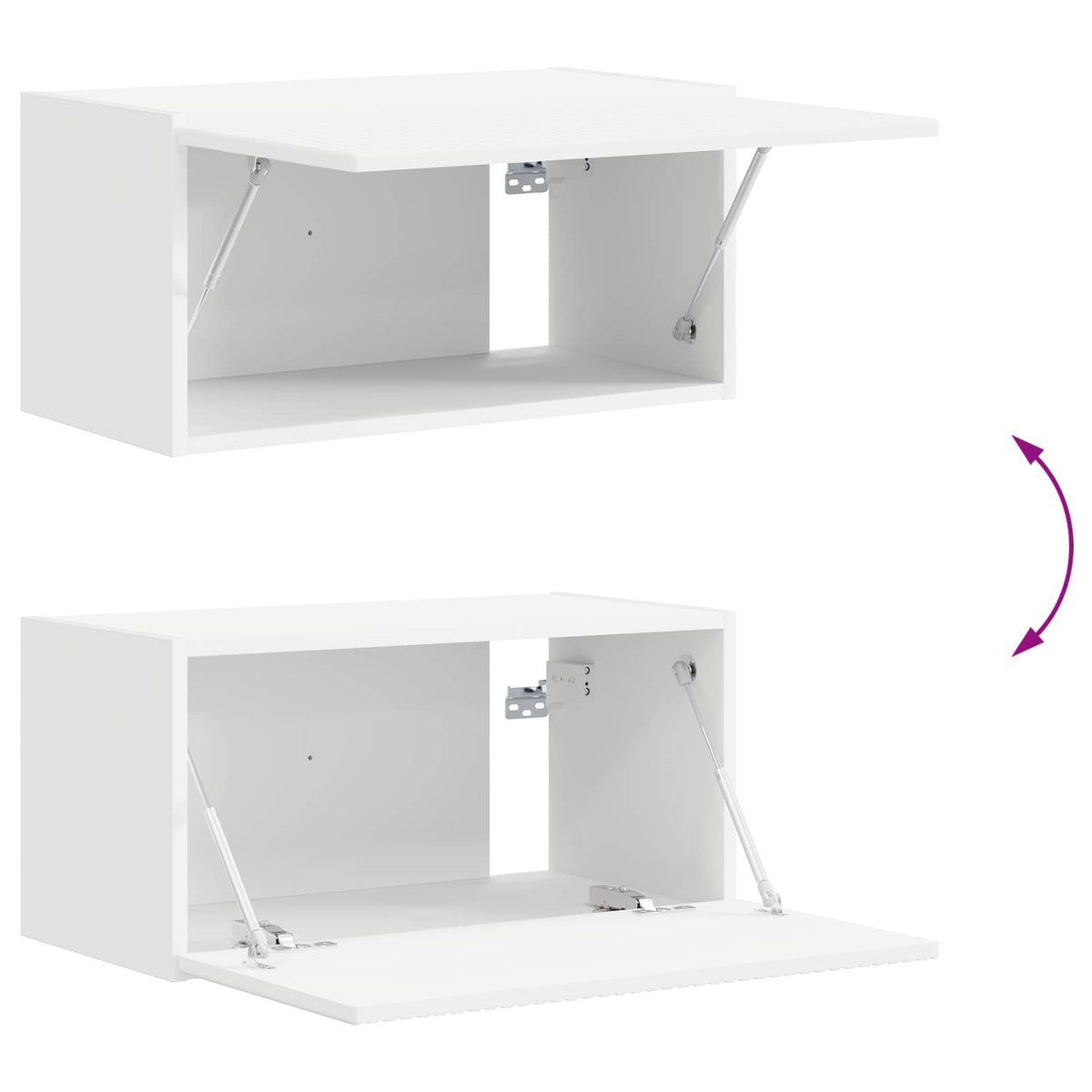 vidaXL Tv-meubelset Wandgemonteerd 4 pcs Wit Bewerkt hout