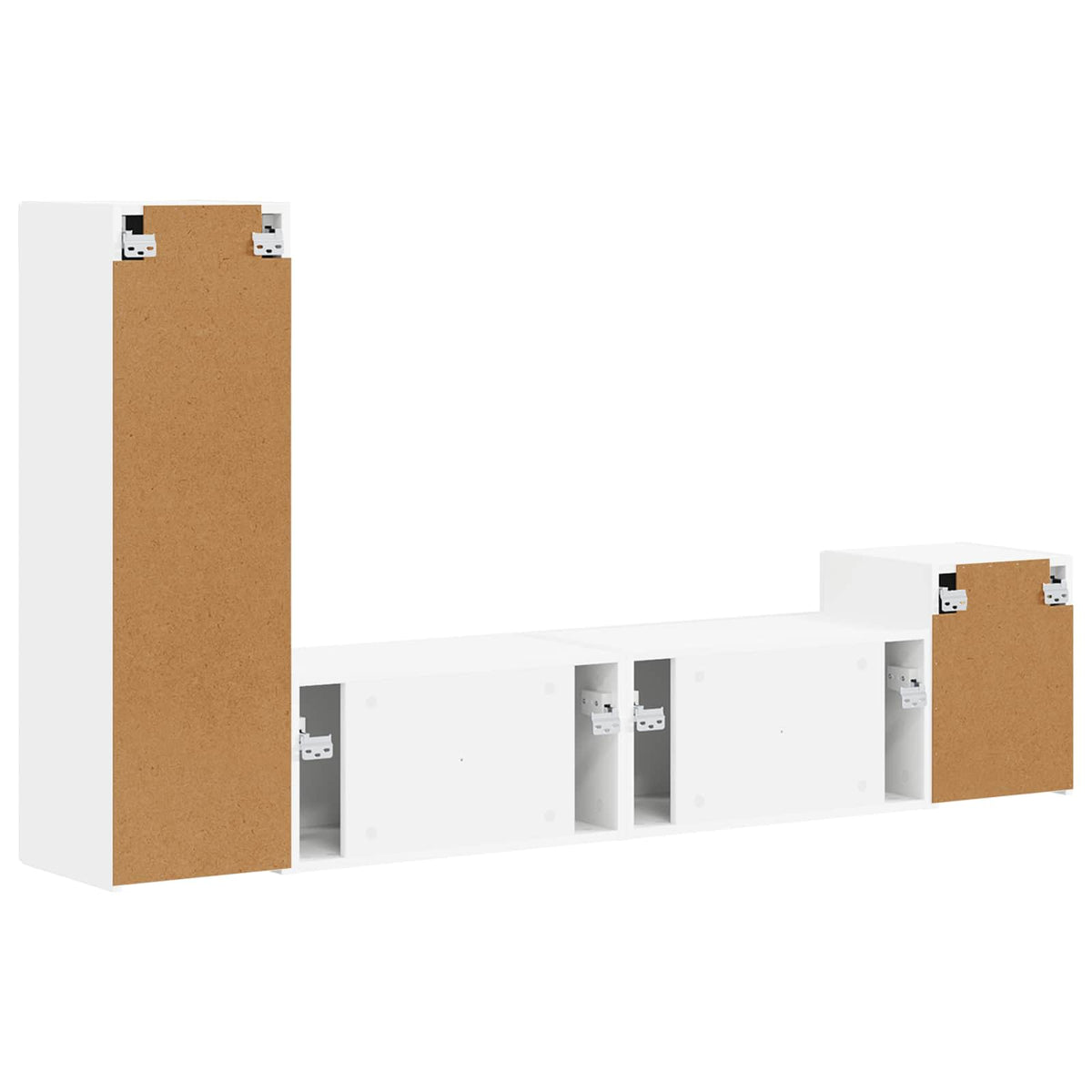 vidaXL Tv-meubelset Wandgemonteerd 4 pcs Wit Bewerkt hout