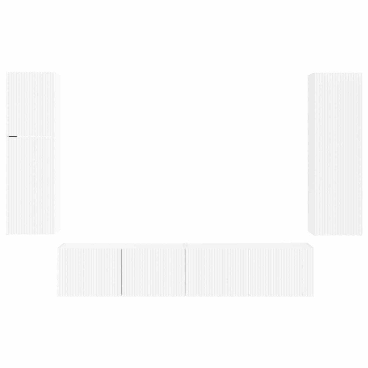 vidaXL Tv-meubelset Wandgemonteerd 4 pcs Wit Bewerkt hout
