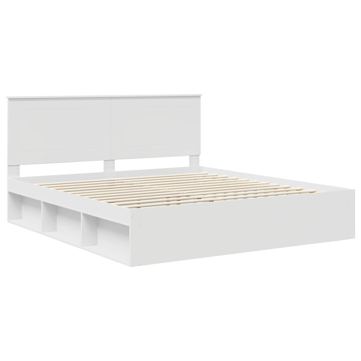 vidaXL Bedframe met hoofdeinde Wit 200 x 200 cm Massief grenenhout