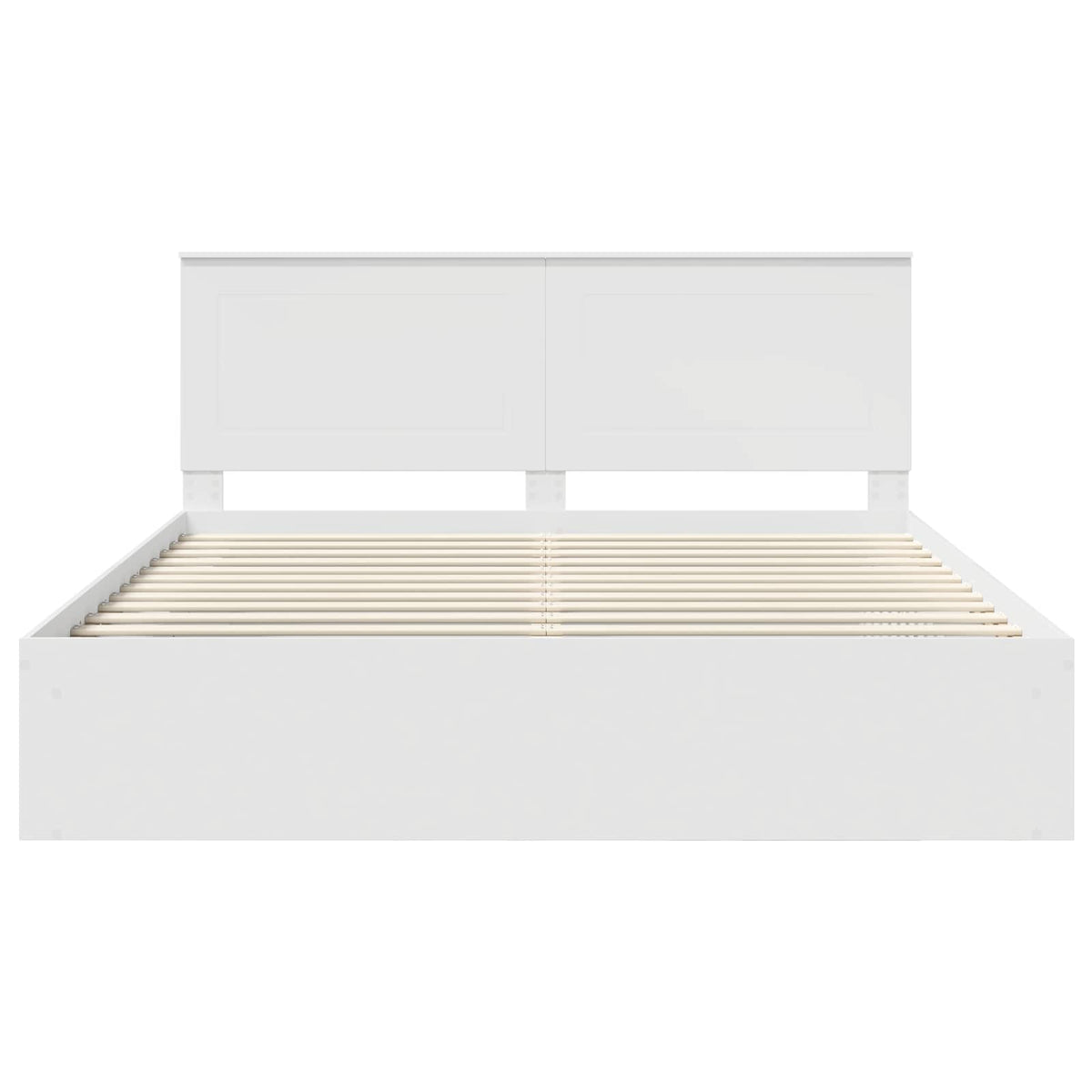vidaXL Bedframe met hoofdeinde Wit 200 x 200 cm Massief grenenhout