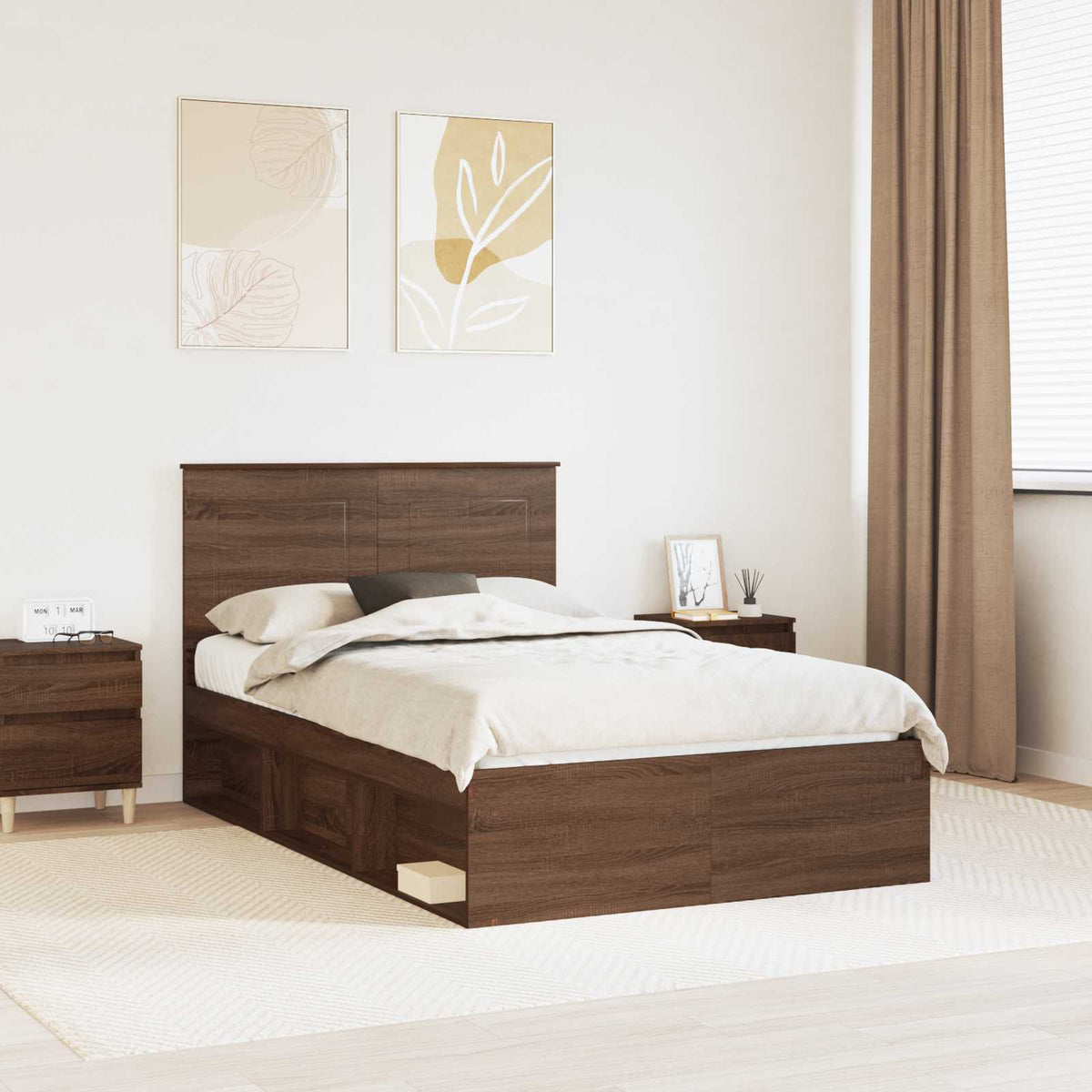 vidaXL Bedframe met hoofdeinde Wit 200 x 200 cm Massief grenenhout