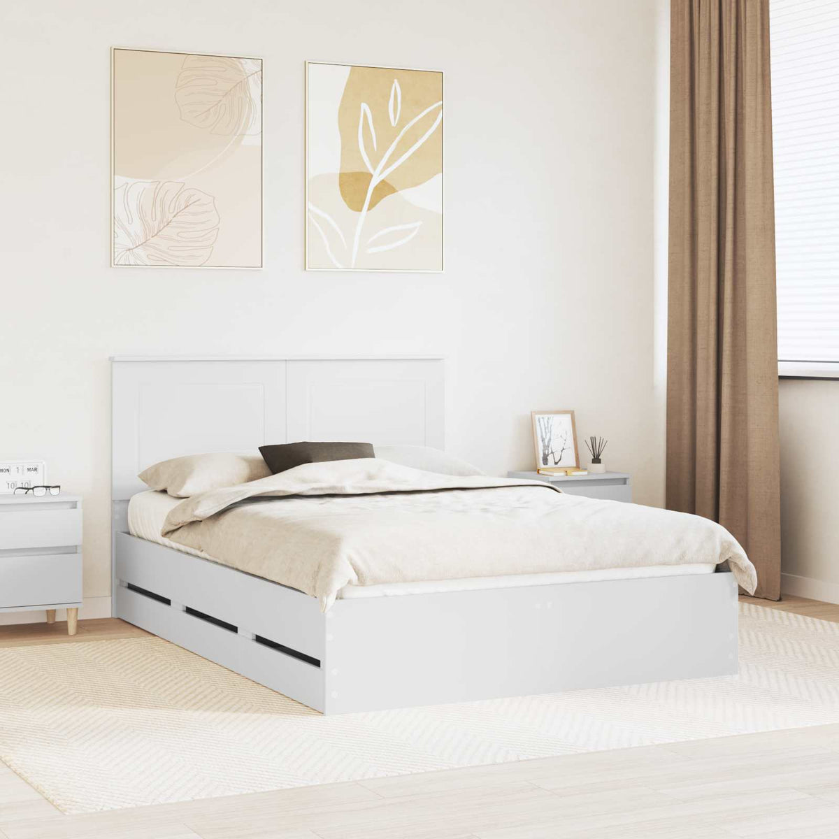 vidaXL Bedframe met lade met opslag Zwart 200 x 200 cm Ingenieurshout