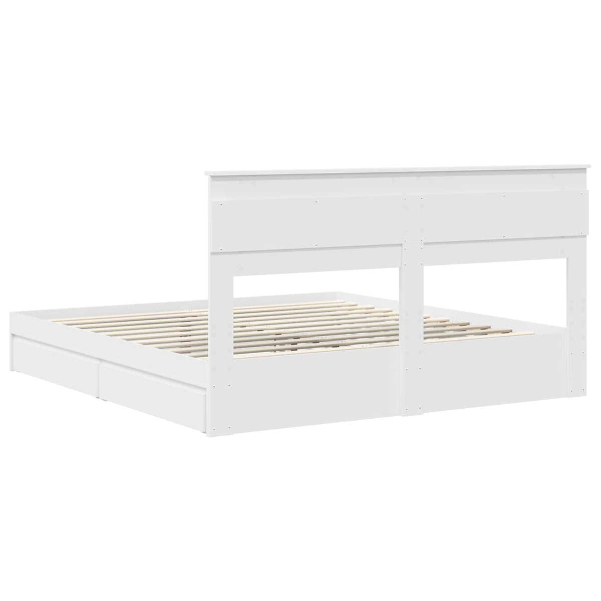 vidaXL Bedframe met lade met hoofdeinde Wit 200 x 200 cm Bewerkt hout