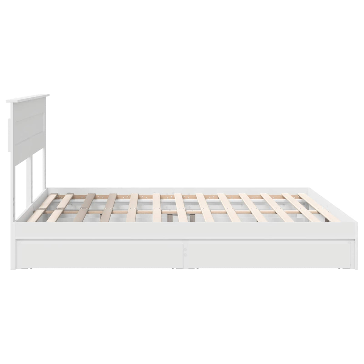 vidaXL Bedframe met lade met hoofdeinde Wit 200 x 200 cm Bewerkt hout