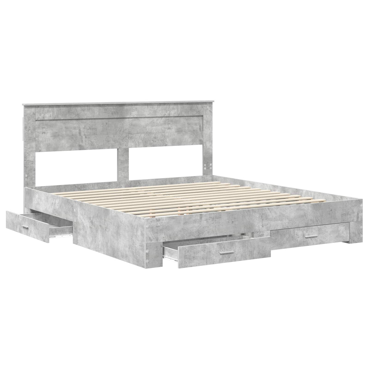 vidaXL Bedframe met lade Wit en Zilver 75 x 190 cm Bewerkt hout
