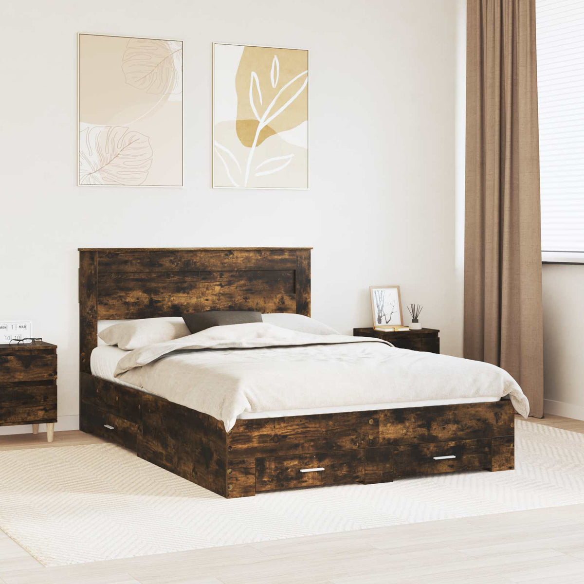 vidaXL Bedframe met lade Wit en Zilver 75 x 190 cm Bewerkt hout
