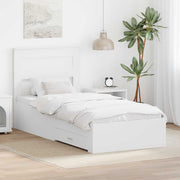 vidaXL Bedframe met lade Wit en Zilver 75 x 190 cm Bewerkt hout