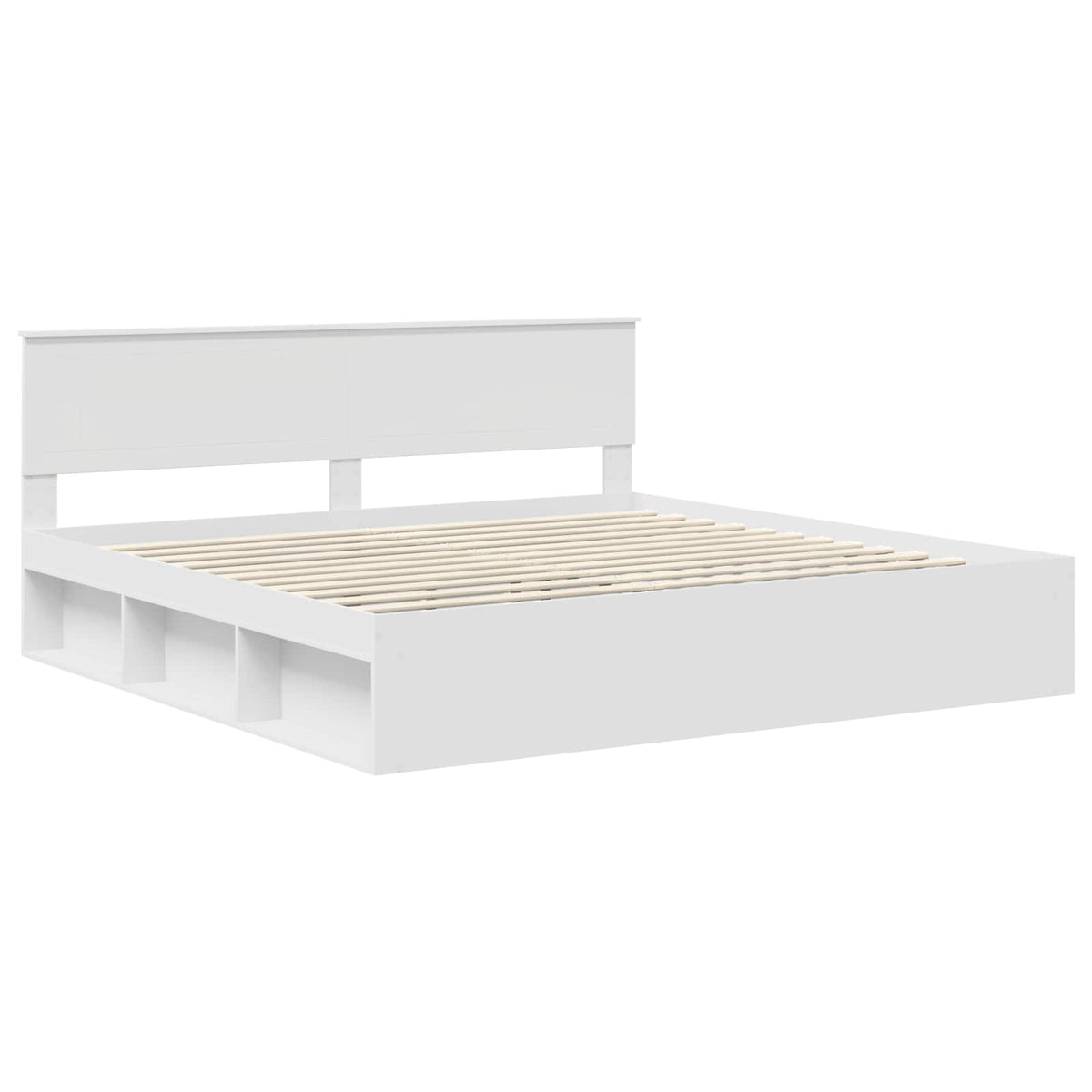 vidaXL Bedframe met hoofdeinde Wit 200 x 200 cm Massief grenenhout
