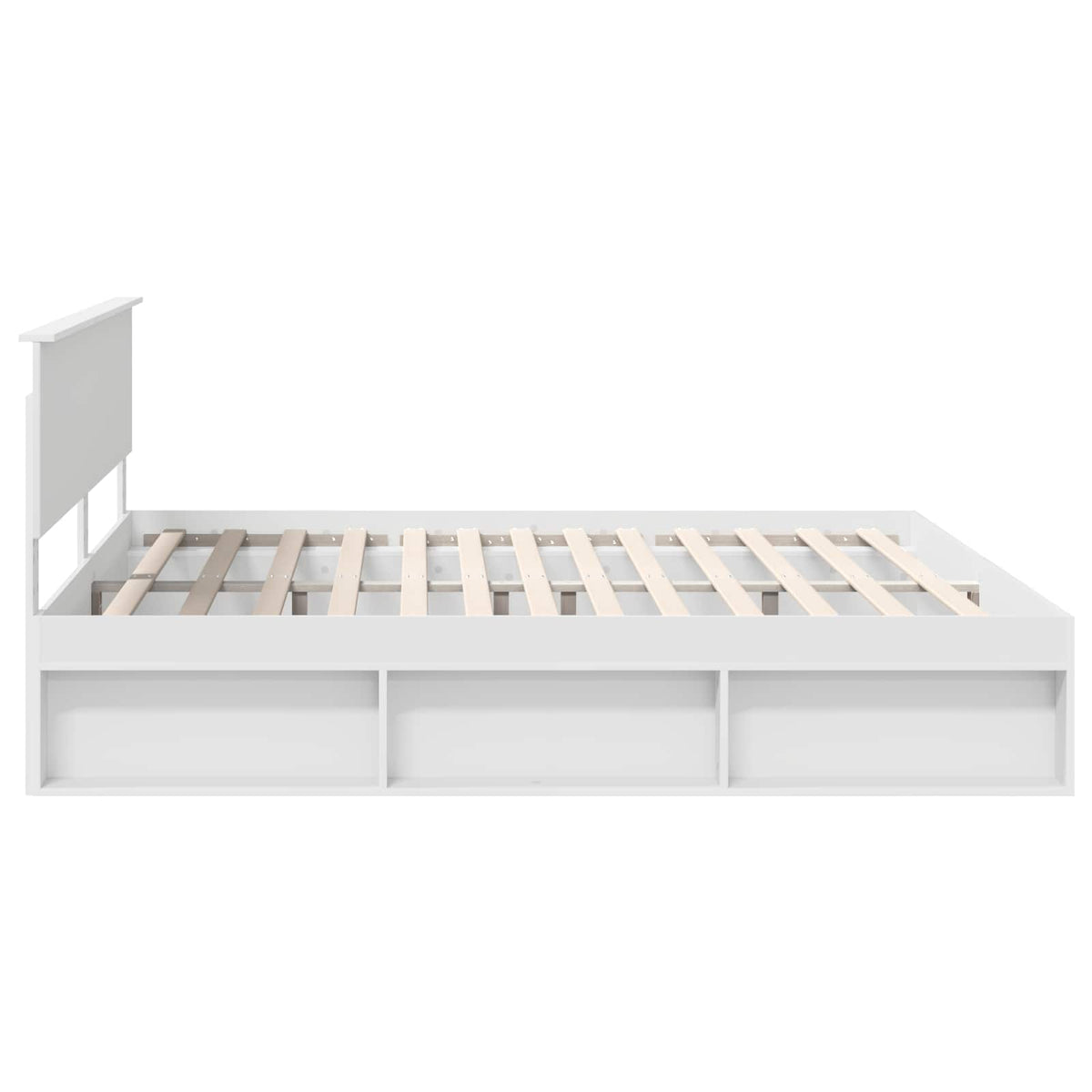 vidaXL Bedframe met hoofdeinde Wit 200 x 200 cm Massief grenenhout