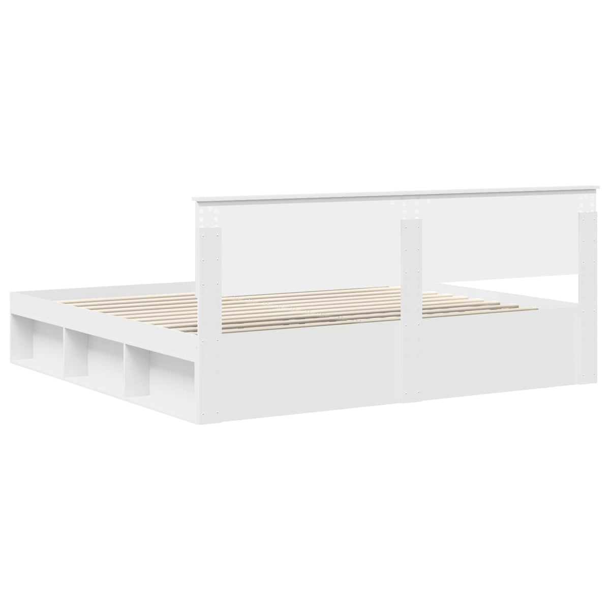 vidaXL Bedframe met hoofdeinde Wit 200 x 200 cm Massief grenenhout