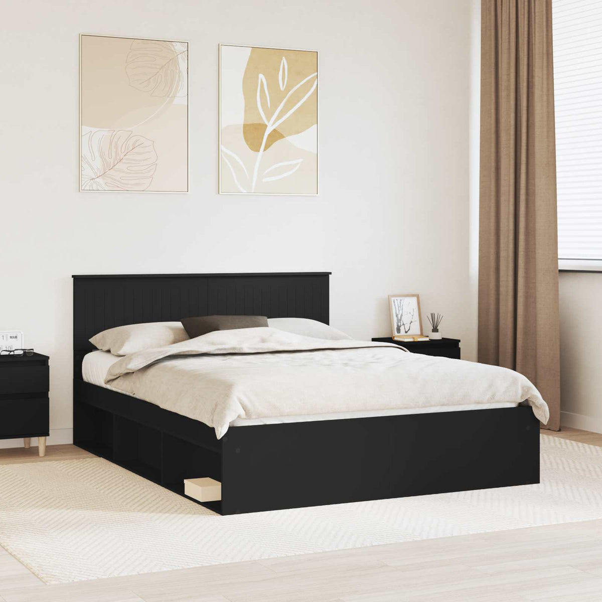 vidaXL Bedframe met hoofdeinde Wit 200 x 200 cm Massief grenenhout