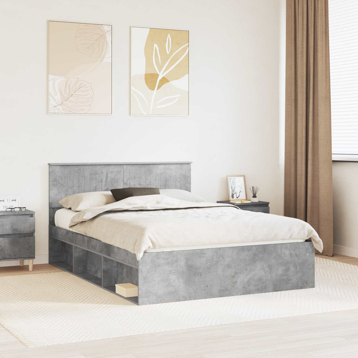 vidaXL Bedframe met hoofdeinde Wit 200 x 200 cm Massief grenenhout